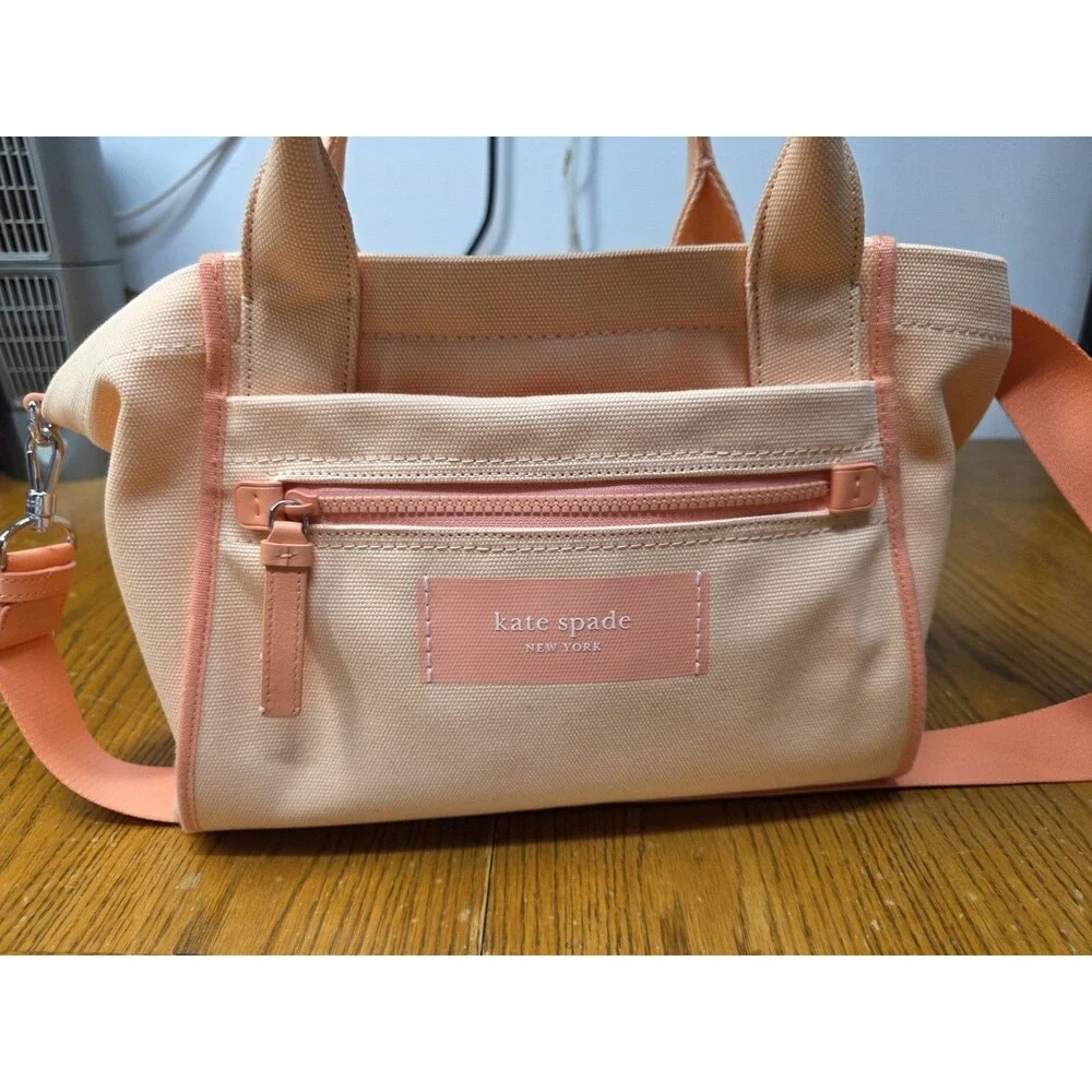 Kate Spade Dash Canvas Tote Bag In Light Cantaloupe With Wristlet